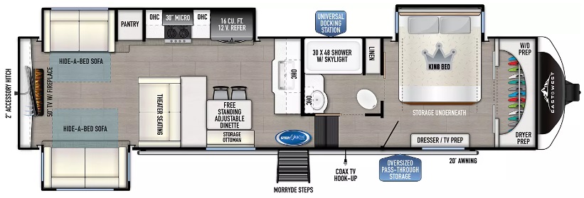 2023 EAST TO WEST RV TANDARA 340RD, , floor-plans-day image number 0